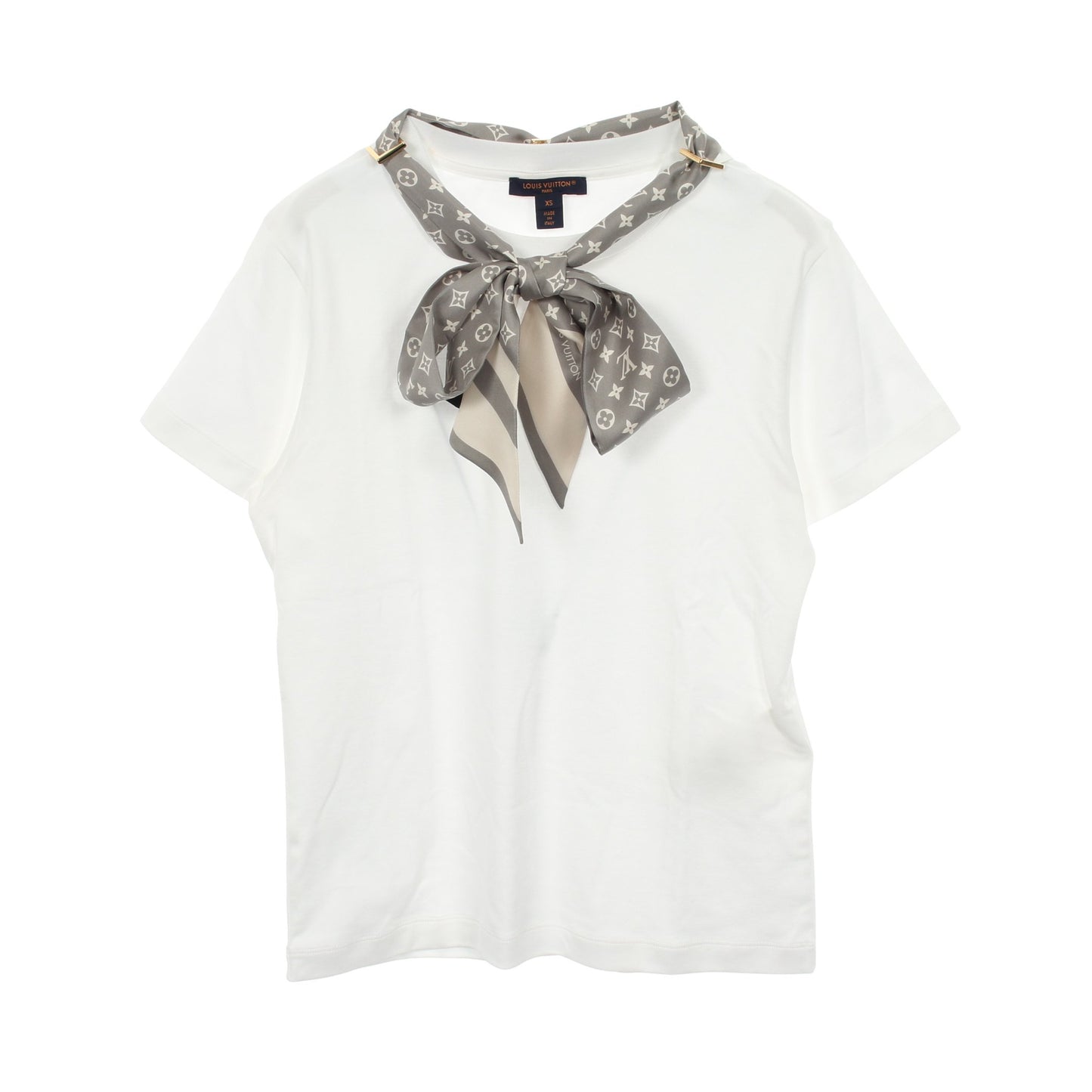 モノグラム スカーフ 半袖Tシャツ コットン ホワイト ルイヴィトン トップス LOUIS VUITTON