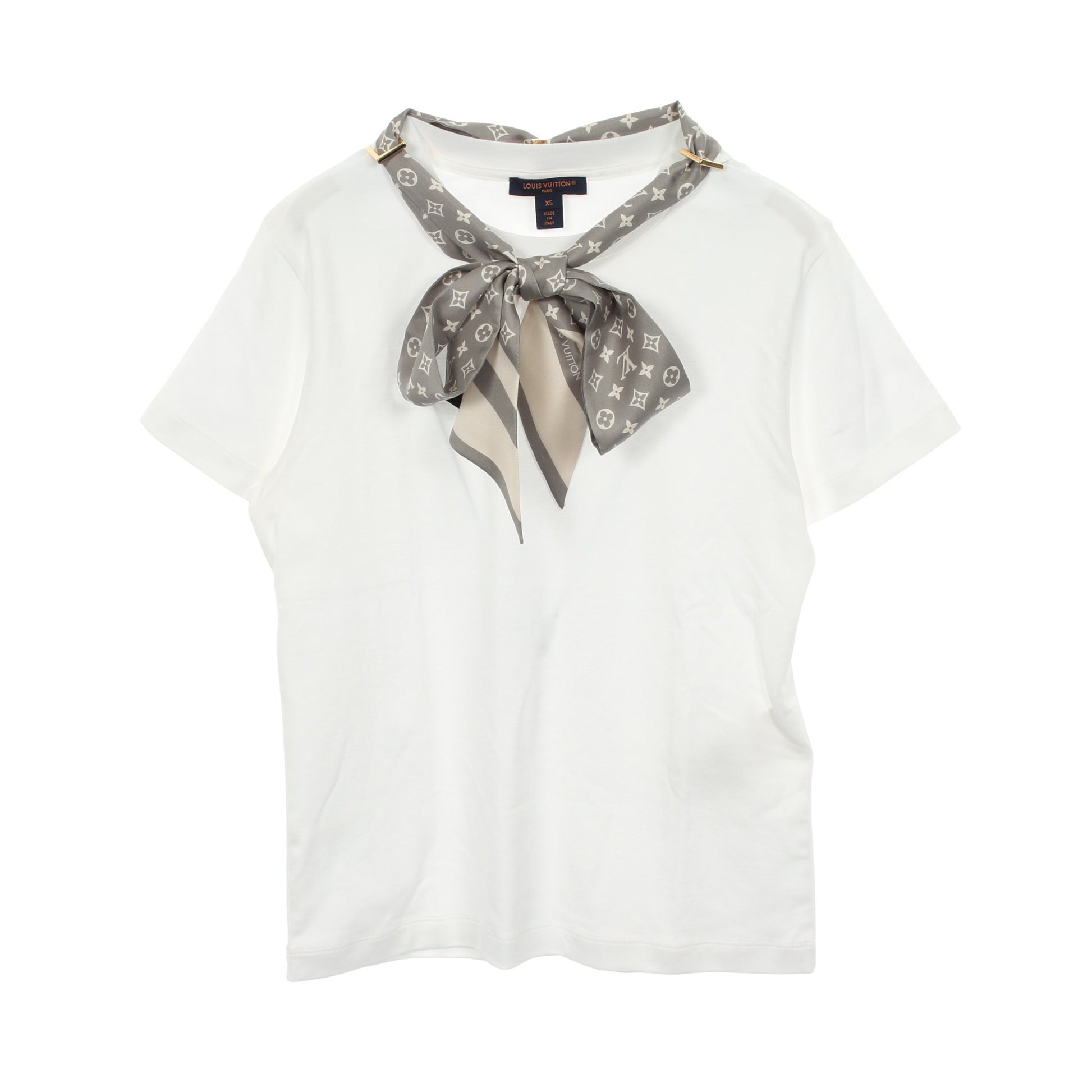 モノグラム スカーフ 半袖Tシャツ コットン ホワイト ルイヴィトン トップス LOUIS VUITTON