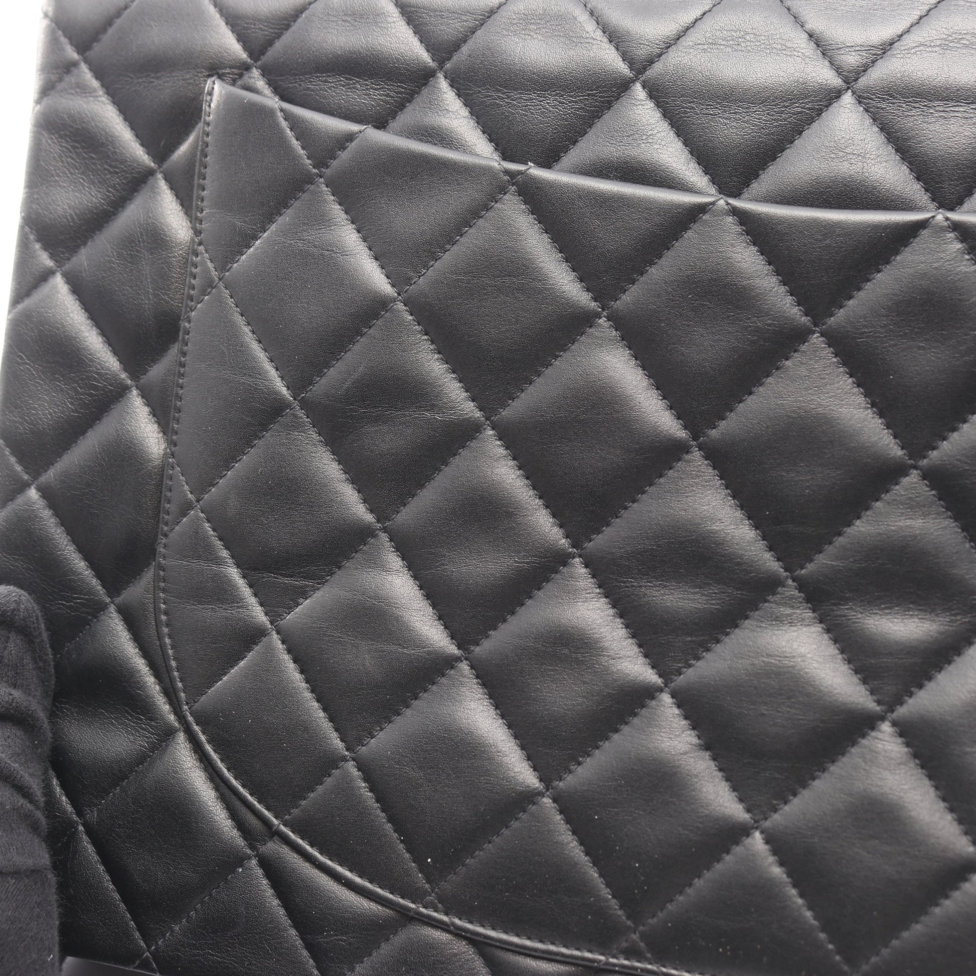 デカマトラッセ34 Wチェーンショルダーバッグ ラムスキン ブラック ゴールド金具 シャネル バッグ CHANEL
