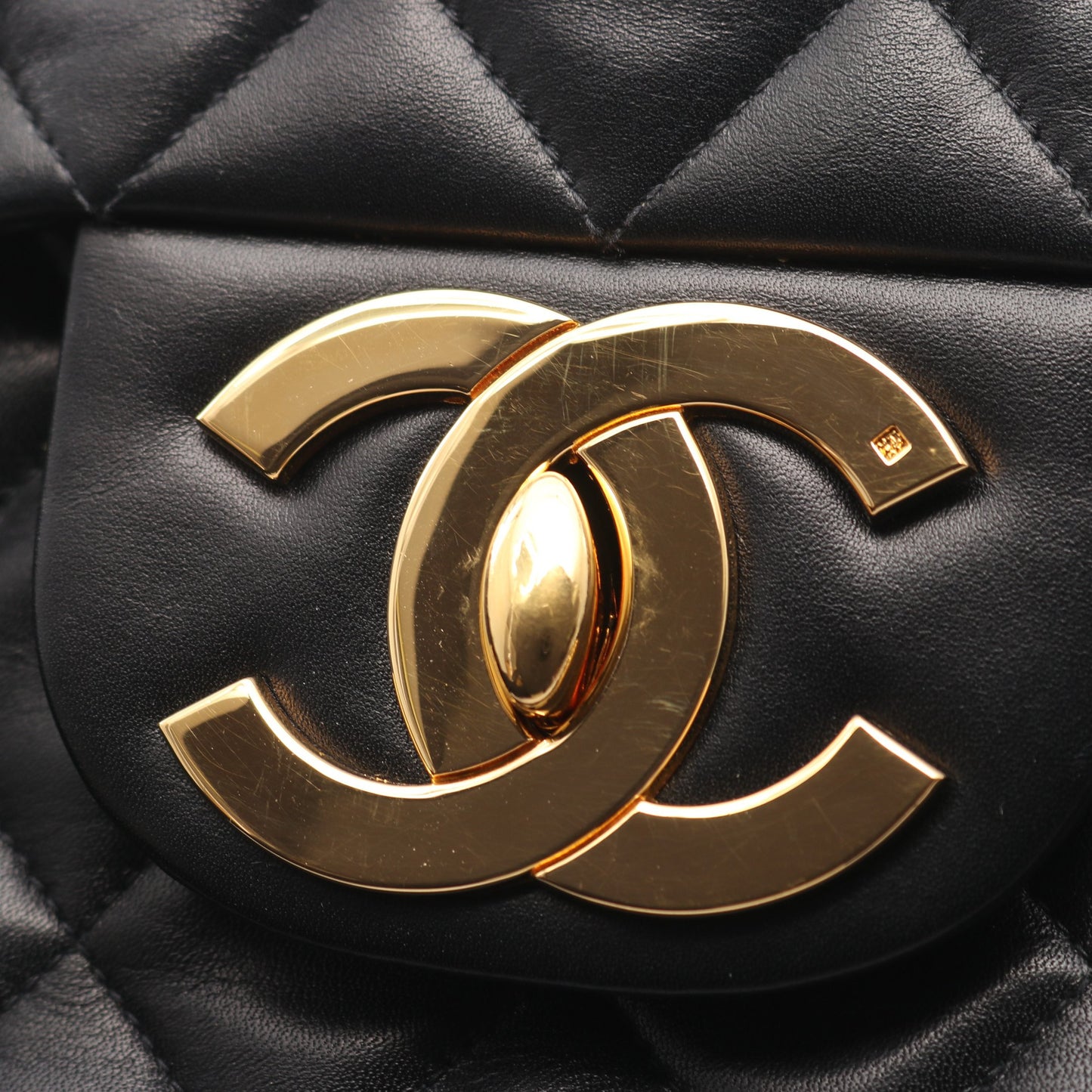 デカマトラッセ34 Wチェーンショルダーバッグ ラムスキン ブラック ゴールド金具 シャネル バッグ CHANEL