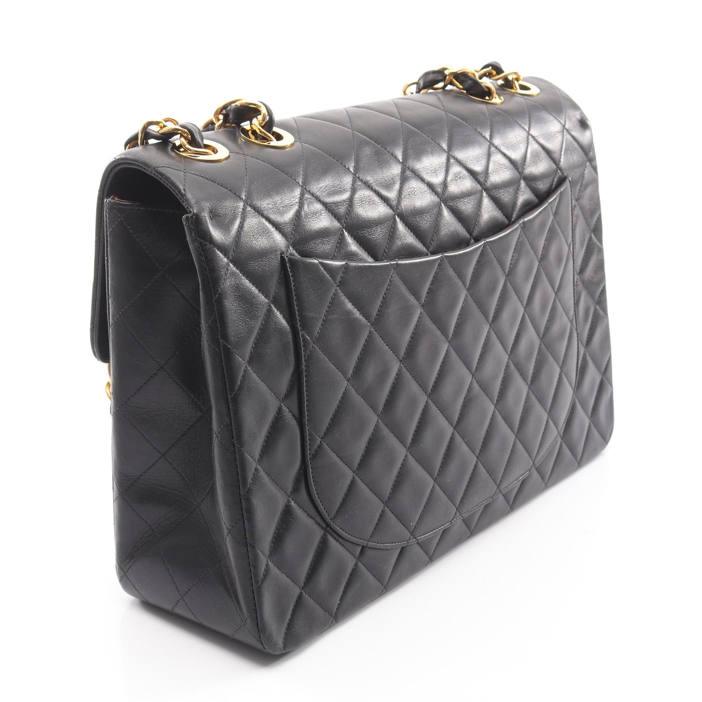 デカマトラッセ34 Wチェーンショルダーバッグ ラムスキン ブラック ゴールド金具 シャネル バッグ CHANEL