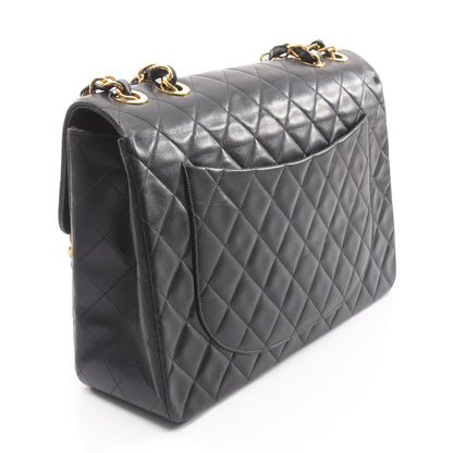 デカマトラッセ34 Wチェーンショルダーバッグ ラムスキン ブラック ゴールド金具 シャネル バッグ CHANEL