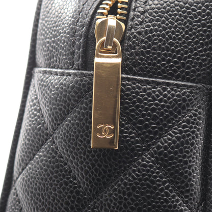 マトラッセ ハンドバッグ ミニボストンバッグ キャビアスキン ブラック ゴールド金具 シャネル バッグ CHANEL
