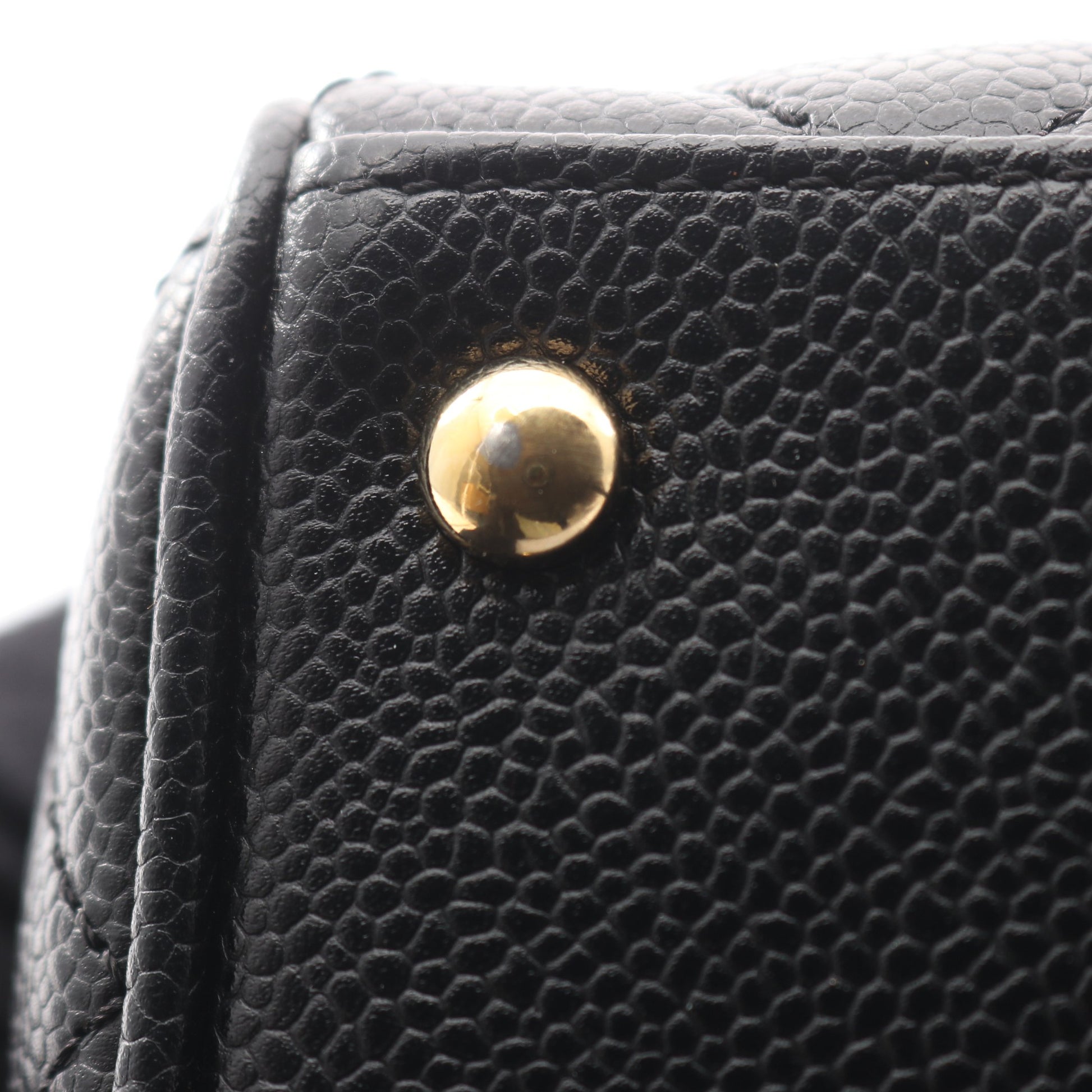マトラッセ ハンドバッグ ミニボストンバッグ キャビアスキン ブラック ゴールド金具 シャネル バッグ CHANEL