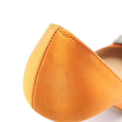 HANGISI ハンギシ パンプス サテン オレンジ マノロブラニク シューズ MANOLO BLAHNIK