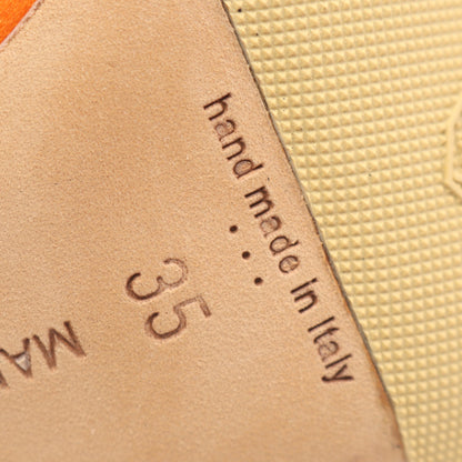 HANGISI ハンギシ パンプス サテン オレンジ マノロブラニク シューズ MANOLO BLAHNIK