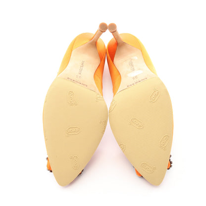 HANGISI ハンギシ パンプス サテン オレンジ マノロブラニク シューズ MANOLO BLAHNIK