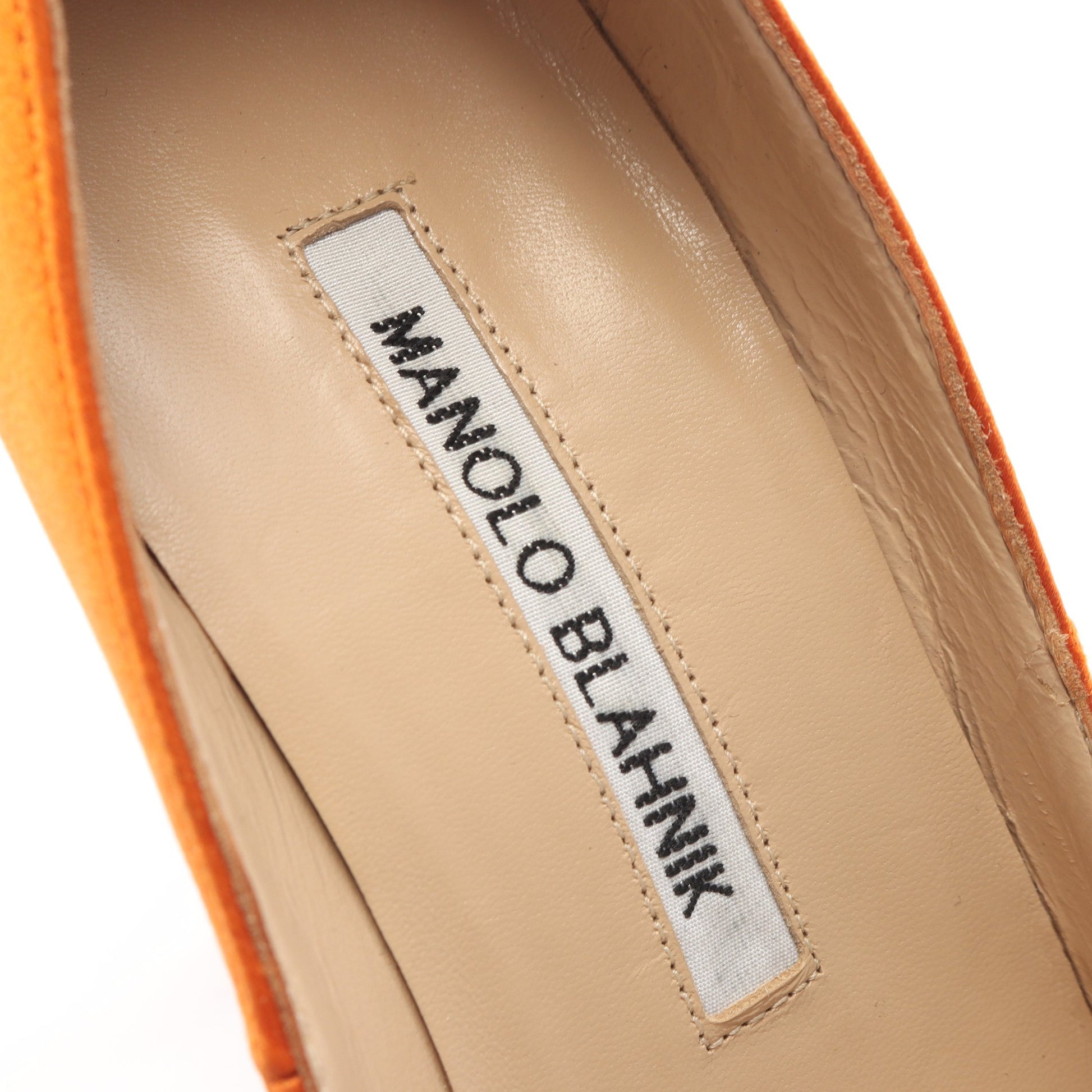 HANGISI ハンギシ パンプス サテン オレンジ マノロブラニク シューズ MANOLO BLAHNIK