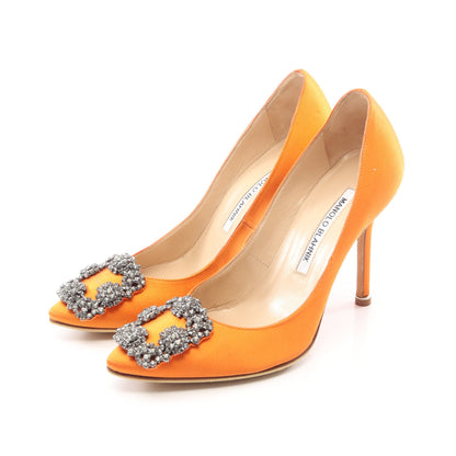 HANGISI ハンギシ パンプス サテン オレンジ マノロブラニク シューズ MANOLO BLAHNIK
