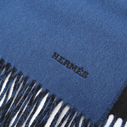 レクトヴェルソ マフラー カシミヤ ダークブルー エルメス 財布・小物 HERMES
