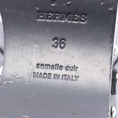 カルロッタ ケリーバックル サボ サンダル レザー ムートン ブラック エルメス シューズ HERMES