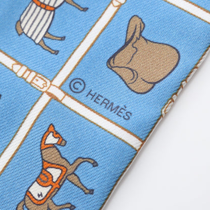 ツイリー Couvertures Nouvelles リボン スカーフ シルク ブルー マルチカラー エルメス 財布・小物 HERMES