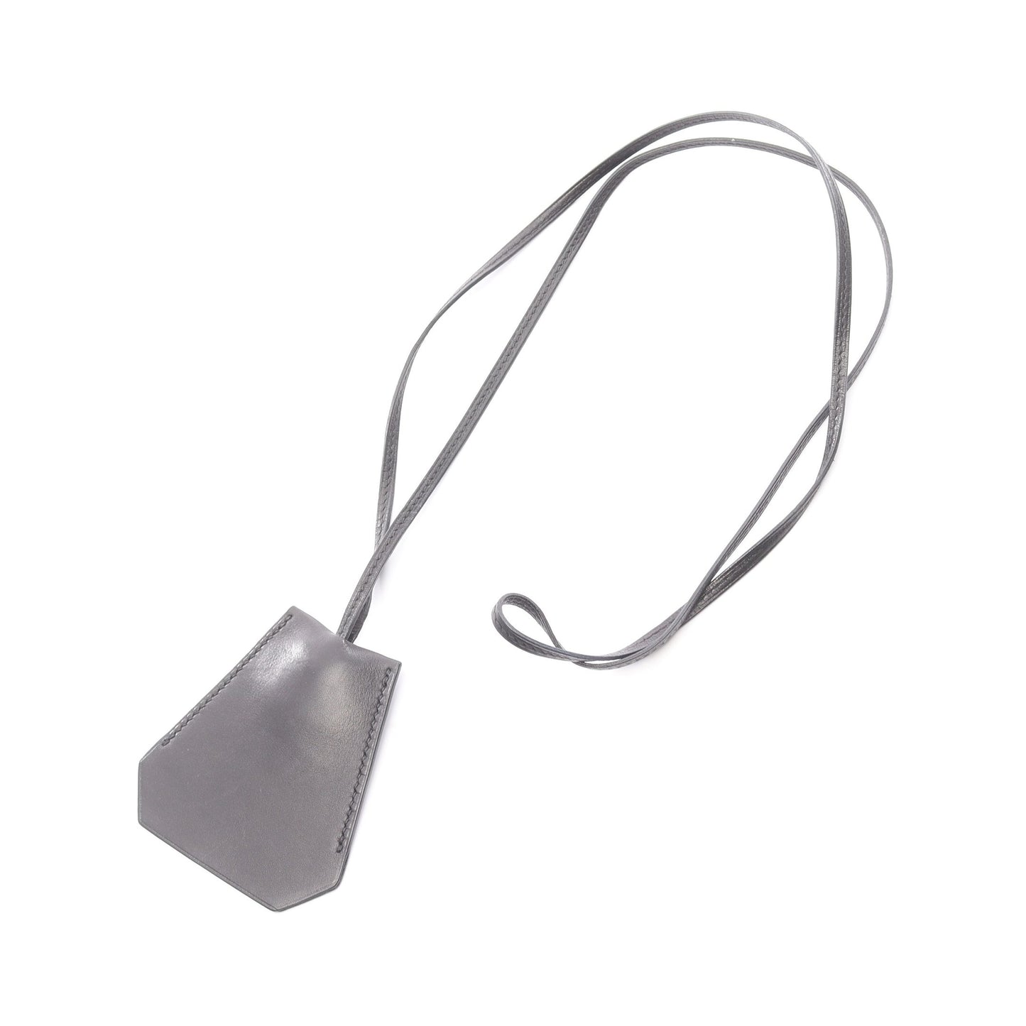 ロングネックレス クロシェット ネックレス レザー ボックスカーフ ブラック エルメス アクセサリー HERMES