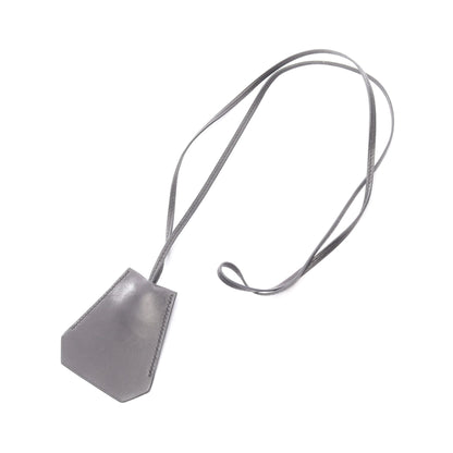 ロングネックレス クロシェット ネックレス レザー ボックスカーフ ブラック エルメス アクセサリー HERMES