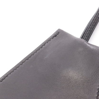 ロングネックレス クロシェット ネックレス レザー ボックスカーフ ブラック エルメス アクセサリー HERMES