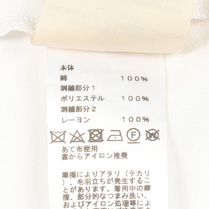 モザイク ワンピース 刺繍ポケット クルーネック ワンピース コットン ホワイト エルメス ワンピース HERMES