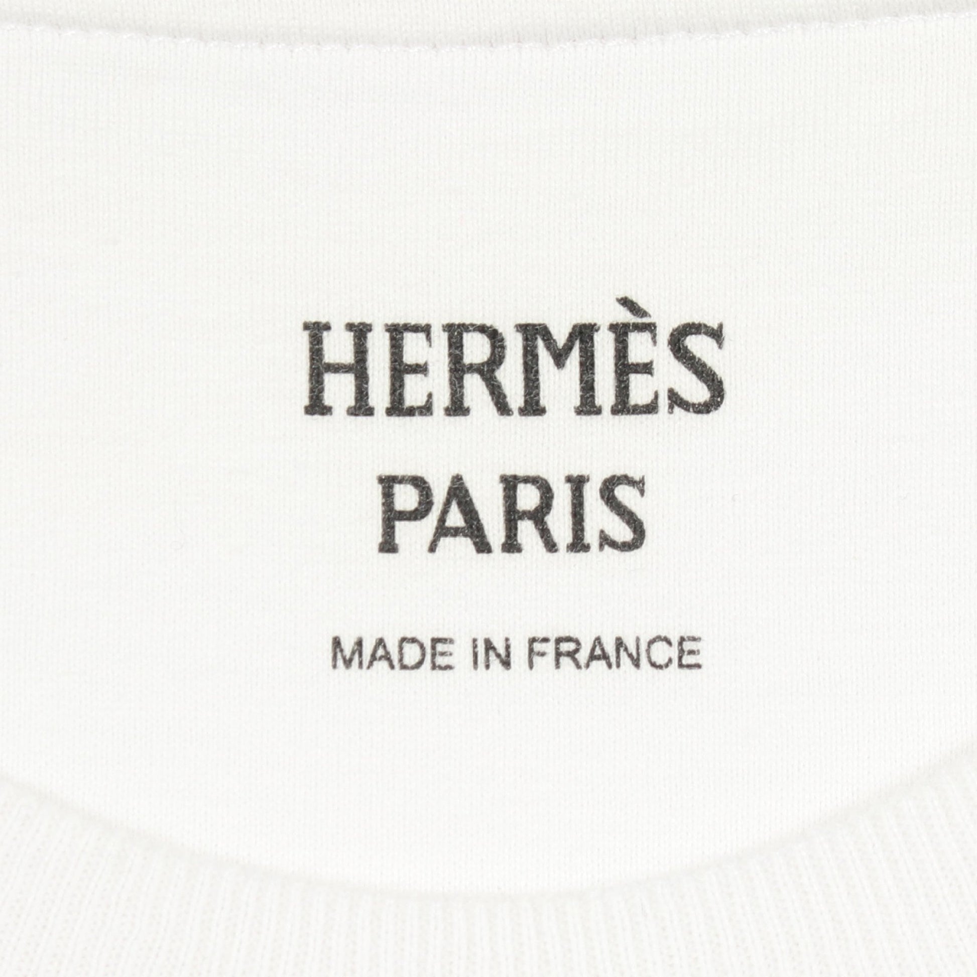 モザイク ワンピース 刺繍ポケット クルーネック ワンピース コットン ホワイト エルメス ワンピース HERMES