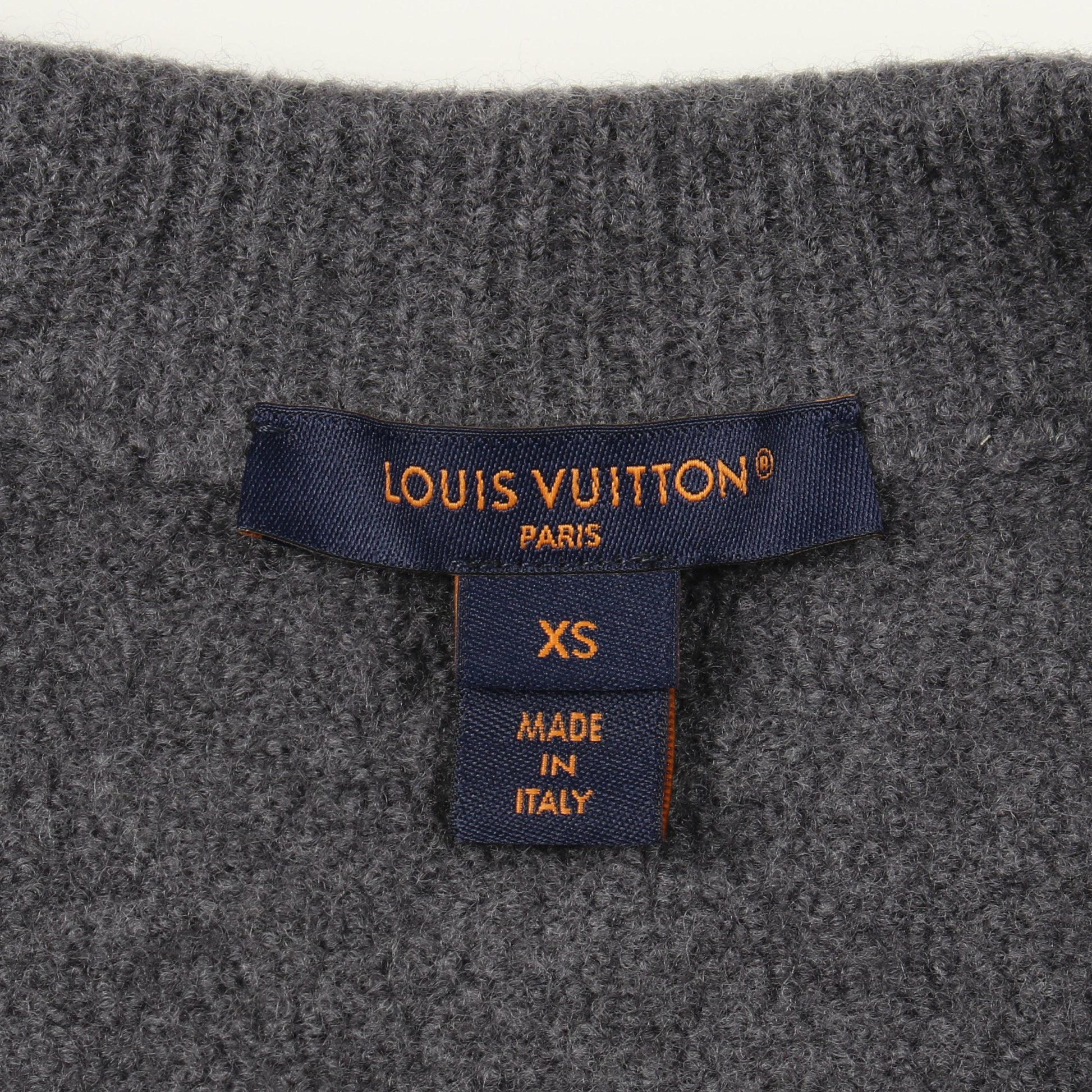 コンパクト ニット クロップド カーディガン ウール グレー ルイヴィトン トップス LOUIS VUITTON