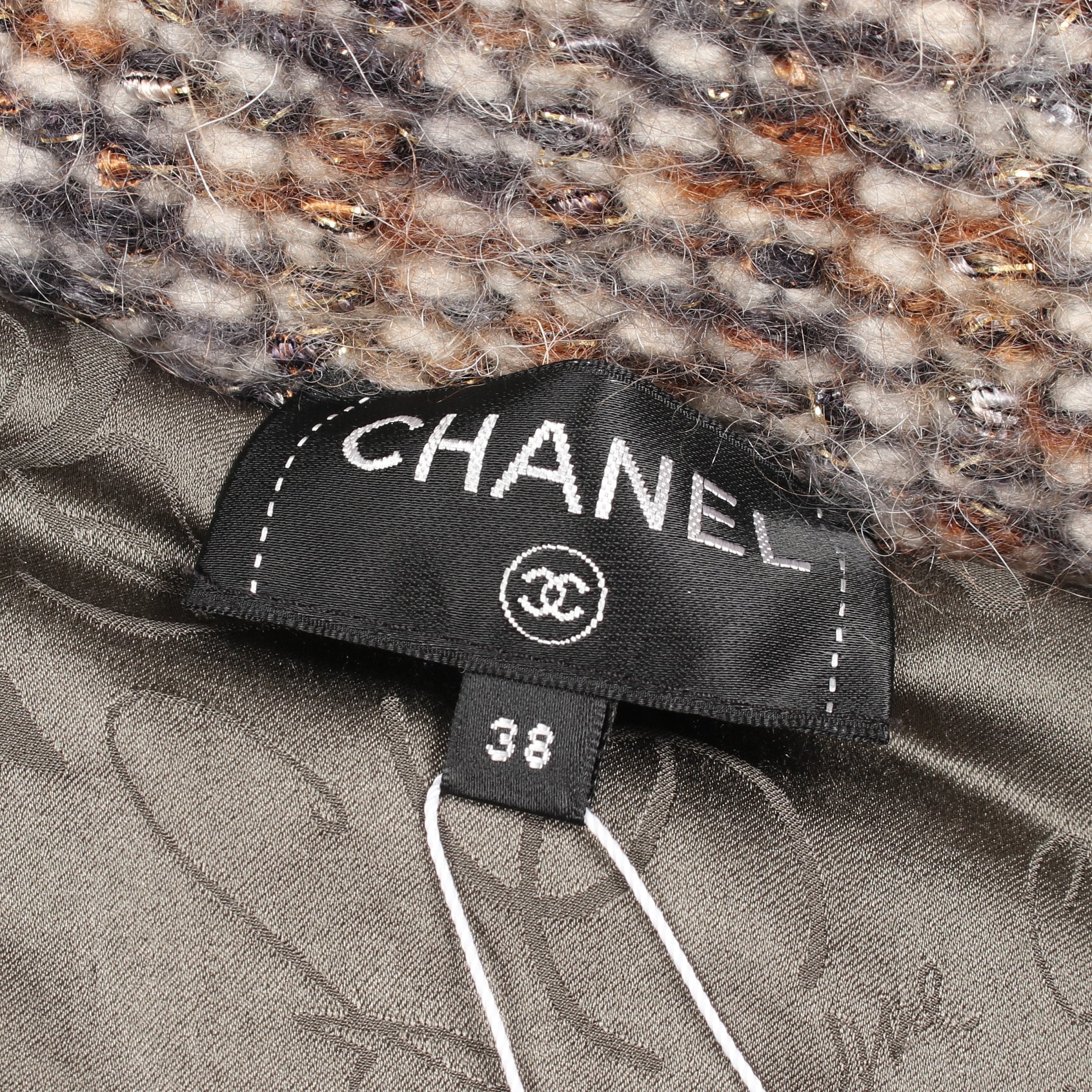 CHANEL カシミヤ100% コート ココマークボタン ブラウン系 カーキ系 a4453432.jpg