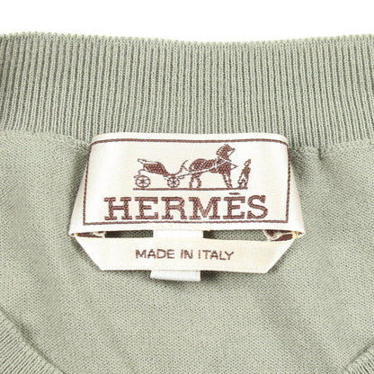 Selles en Fragments 半袖 ニット コットン グレーグリーン エルメス トップス HERMES