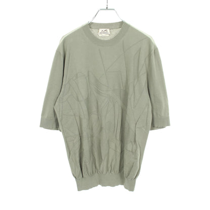 Selles en Fragments 半袖 ニット コットン グレーグリーン エルメス トップス HERMES