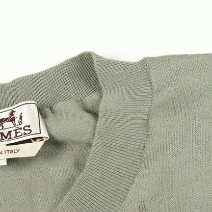 Selles en Fragments 半袖 ニット コットン グレーグリーン エルメス トップス HERMES