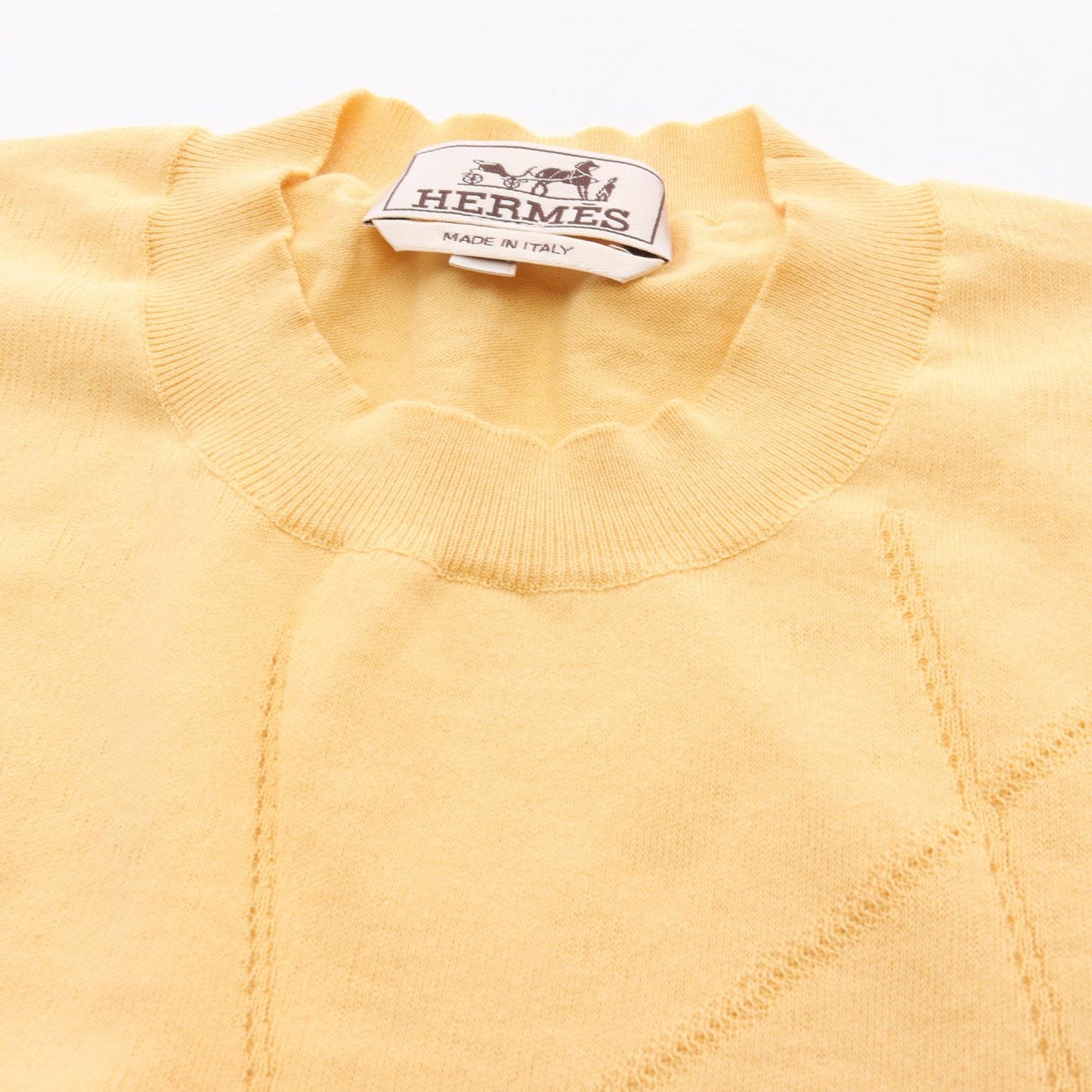 Selles en Fragments 半袖 ニット コットン イエロー エルメス トップス HERMES