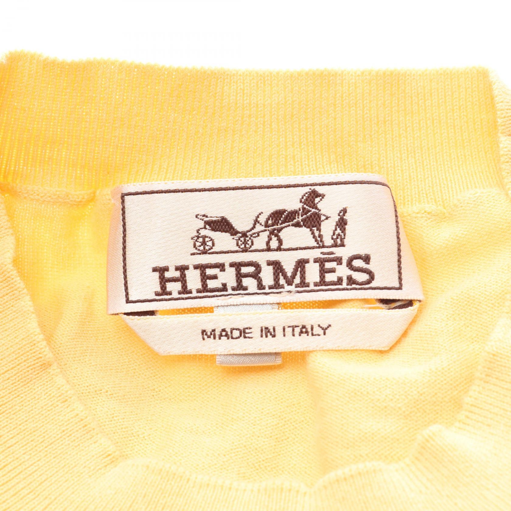 Selles en Fragments 半袖 ニット コットン イエロー エルメス トップス HERMES