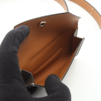 ケリーポケット18 エトゥープ ベルト ヴォーエプソン グレーブラウン シルバー金具 U刻印 エルメス 財布・小物 HERMES