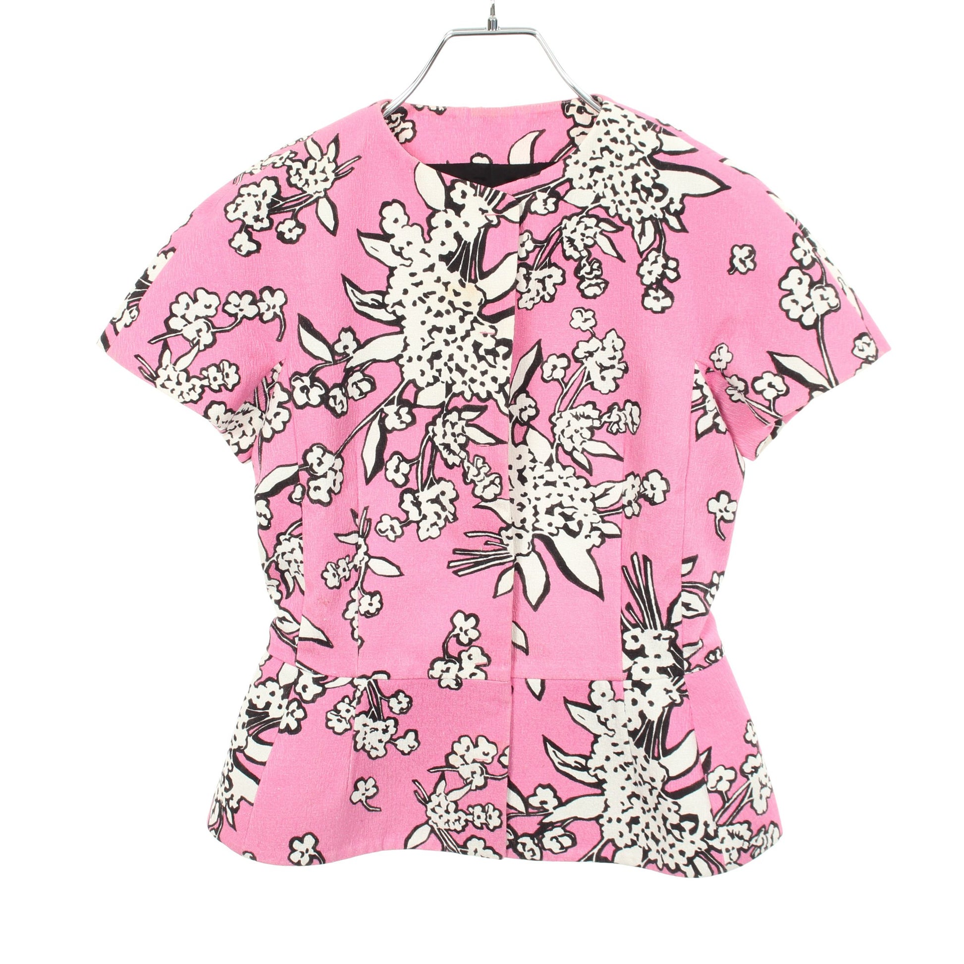 花柄 ペプラム トップス コットン ピンク レッドヴァレンティノ トップス RED VALENTINO