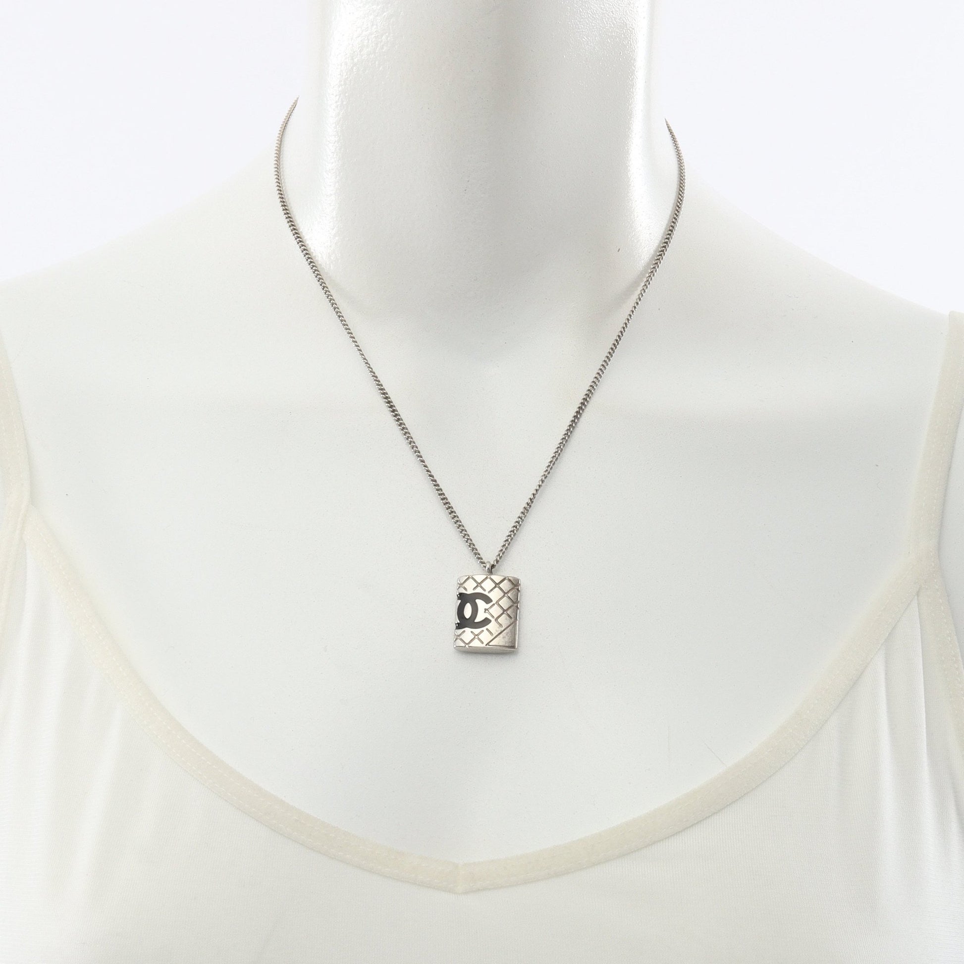 カンボンライン ネックレス シルバー ブラック 05C シャネル アクセサリー CHANEL