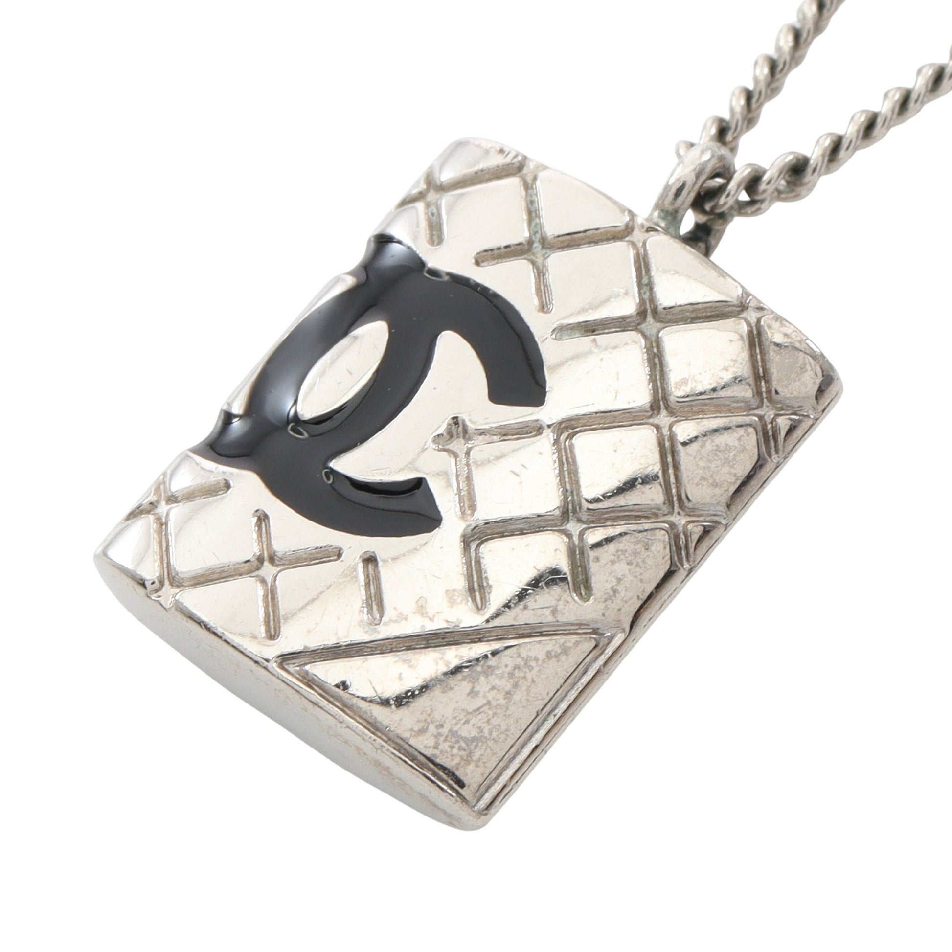 カンボンライン ネックレス シルバー ブラック 05C シャネル アクセサリー CHANEL