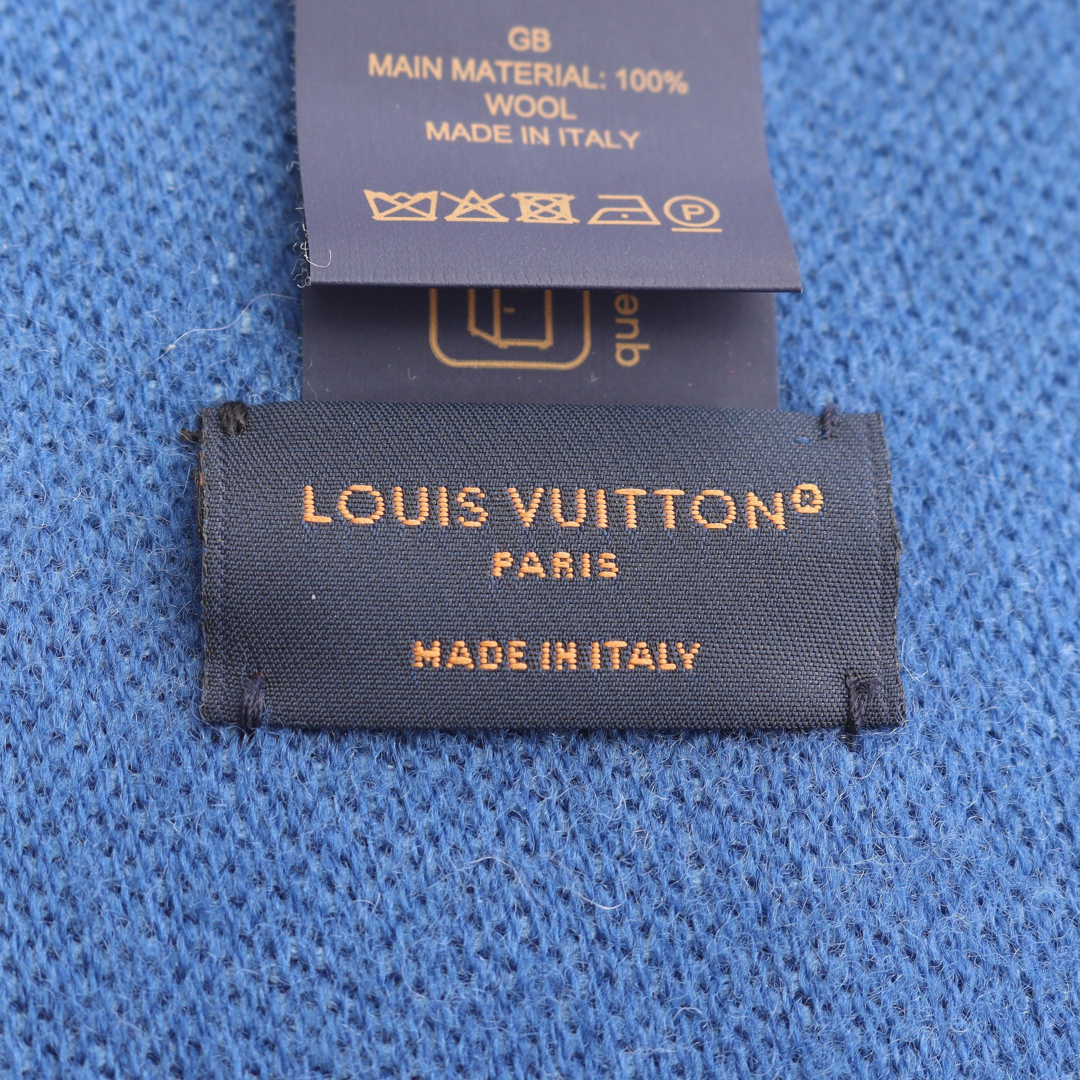 Louis Vuitton モノグラムマフラー ダークブルー　ルイ　ヴィトン カシミヤ素材で柔らかい☆】ルイヴィトン マフラー (Louis Vuitton