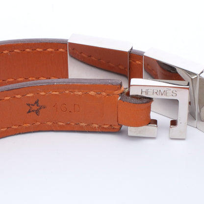 メドール コリエドシアン ブレスレット GP レザー シルバー オレンジ □K刻印 エルメス アクセサリー HERMES