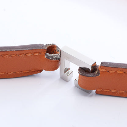 メドール コリエドシアン ブレスレット GP レザー シルバー オレンジ □K刻印 エルメス アクセサリー HERMES