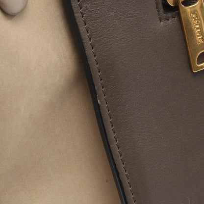 トラペーズ スモール クロコ型押し 2WAY ハンドバッグ レザー ヌバック グレーブラウン ベージュ セリーヌ バッグ CELINE