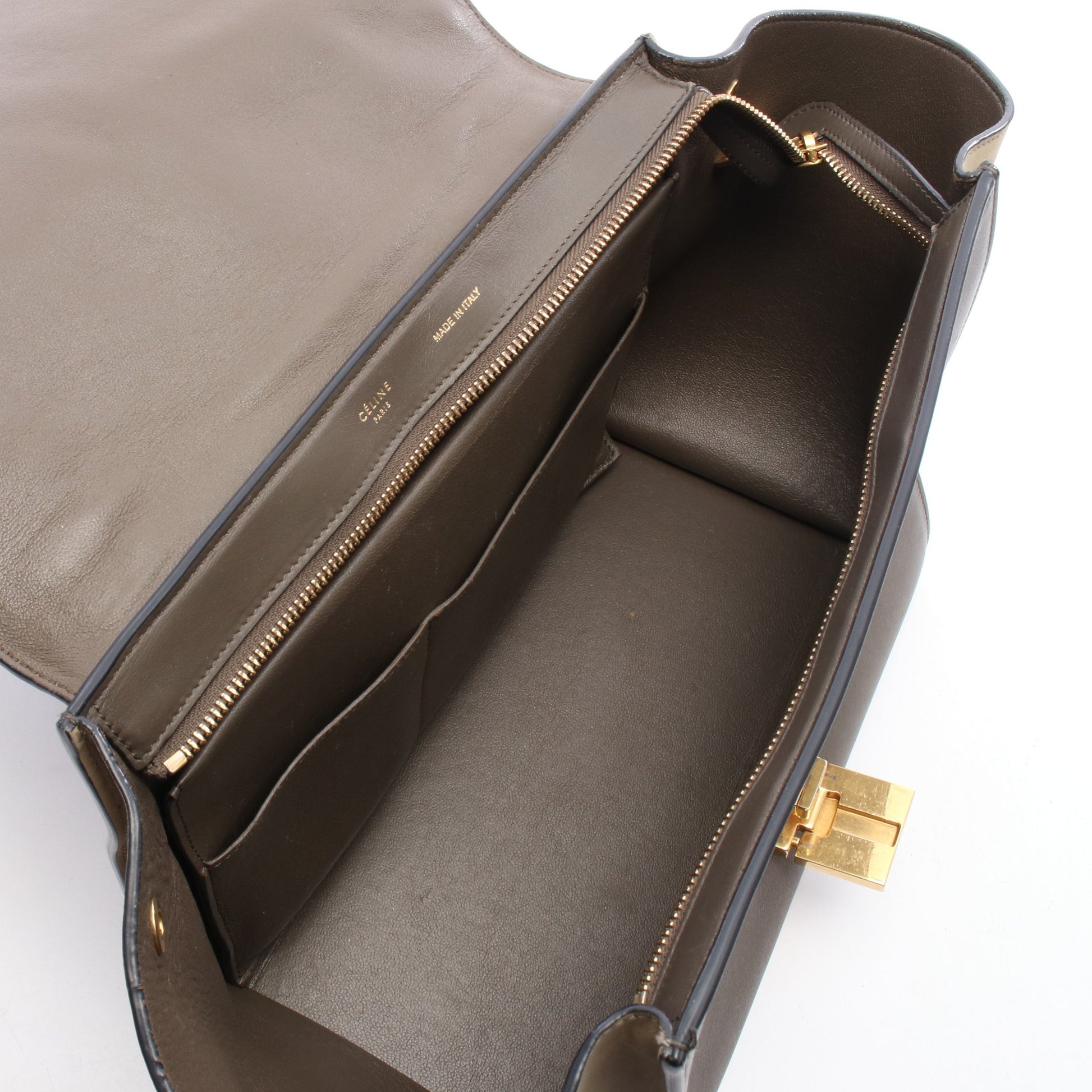 トラペーズ スモール クロコ型押し 2WAY ハンドバッグ レザー ヌバック グレーブラウン ベージュ セリーヌ バッグ CELINE
