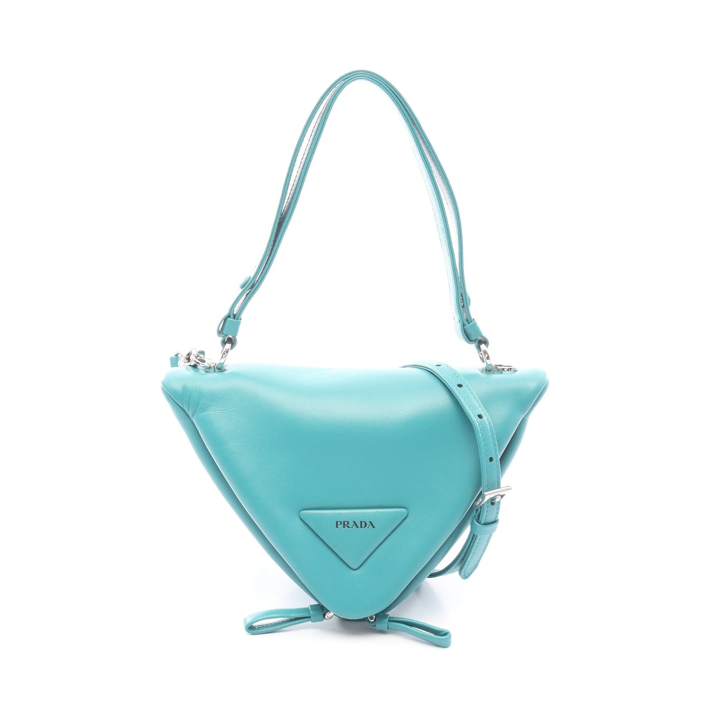 トライアングル 2WAY ハンドバッグ レザー ターコイズブルー プラダ バッグ PRADA