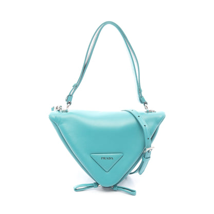トライアングル 2WAY ハンドバッグ レザー ターコイズブルー プラダ バッグ PRADA