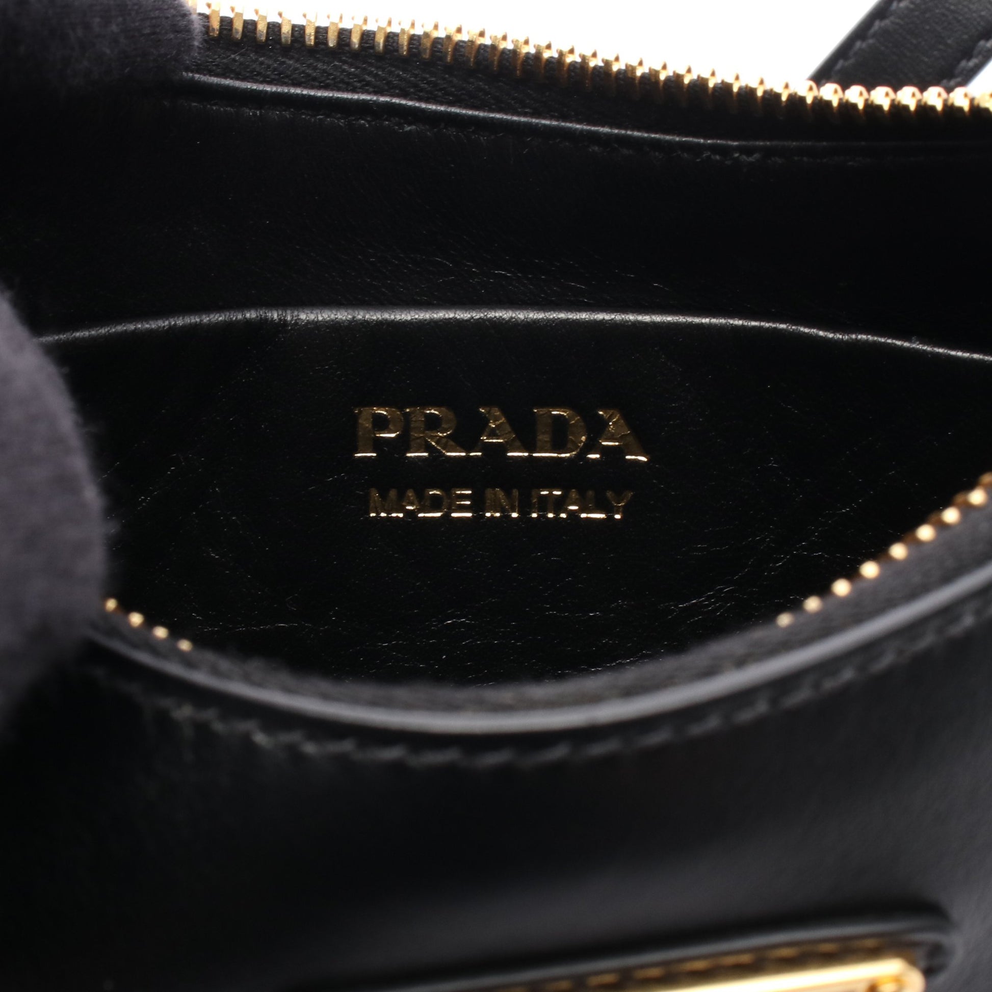 SOFT CALF アーケ 2WAY ハンドバッグ レザー ブラック プラダ バッグ PRADA