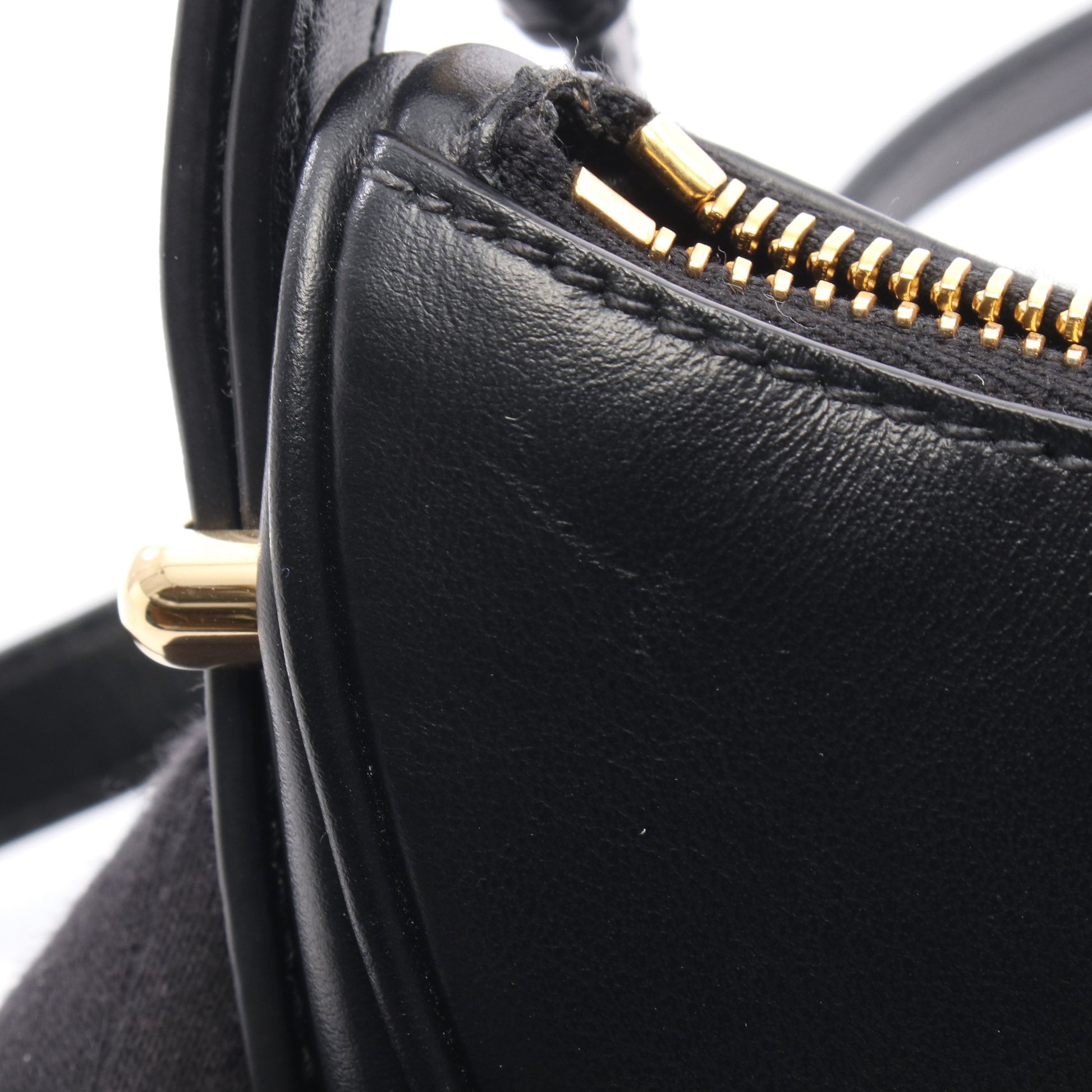 SOFT CALF アーケ 2WAY ハンドバッグ レザー ブラック プラダ バッグ PRADA