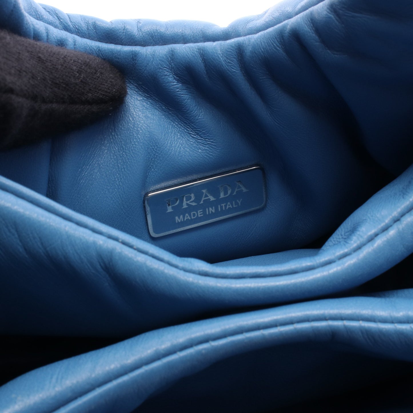 パデッド 2WAY ハンドバッグ レザー ブルー プラダ バッグ PRADA