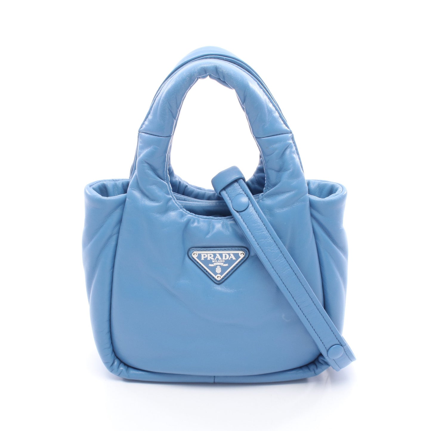 パデッド 2WAY ハンドバッグ レザー ブルー プラダ バッグ PRADA