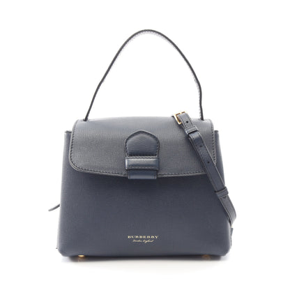 キャンベリー 2WAY ハンドバッグ レザー ネイビー バーバリー バッグ BURBERRY