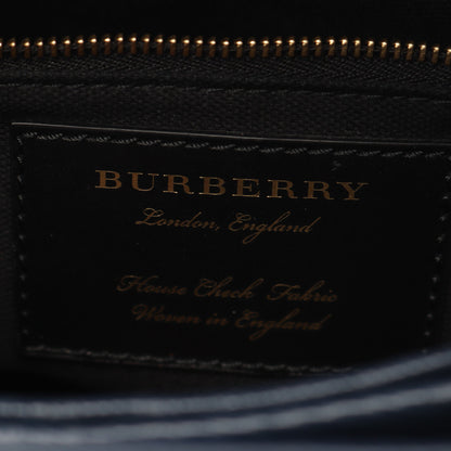 キャンベリー 2WAY ハンドバッグ レザー ネイビー バーバリー バッグ BURBERRY