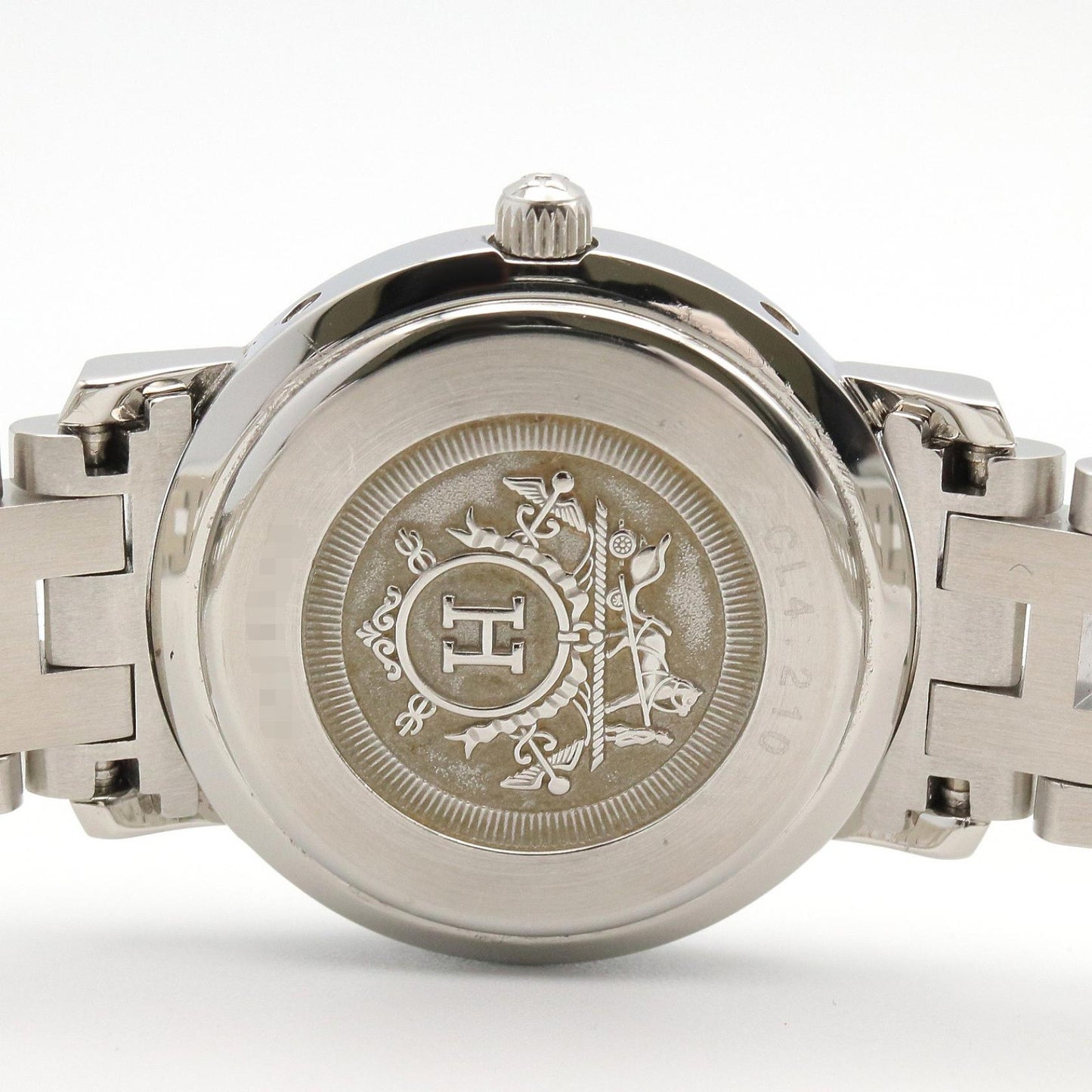 クリッパー レディース 腕時計 クオーツ SS ブラック エルメス