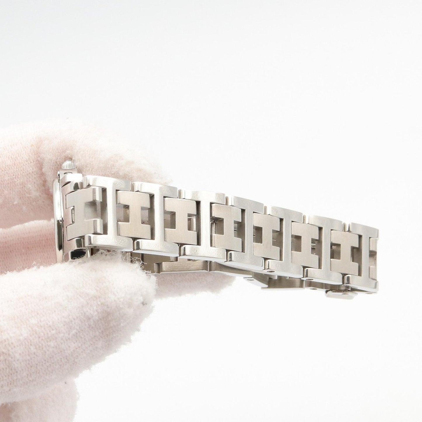 クリッパー レディース 腕時計 クオーツ SS ブラック エルメス