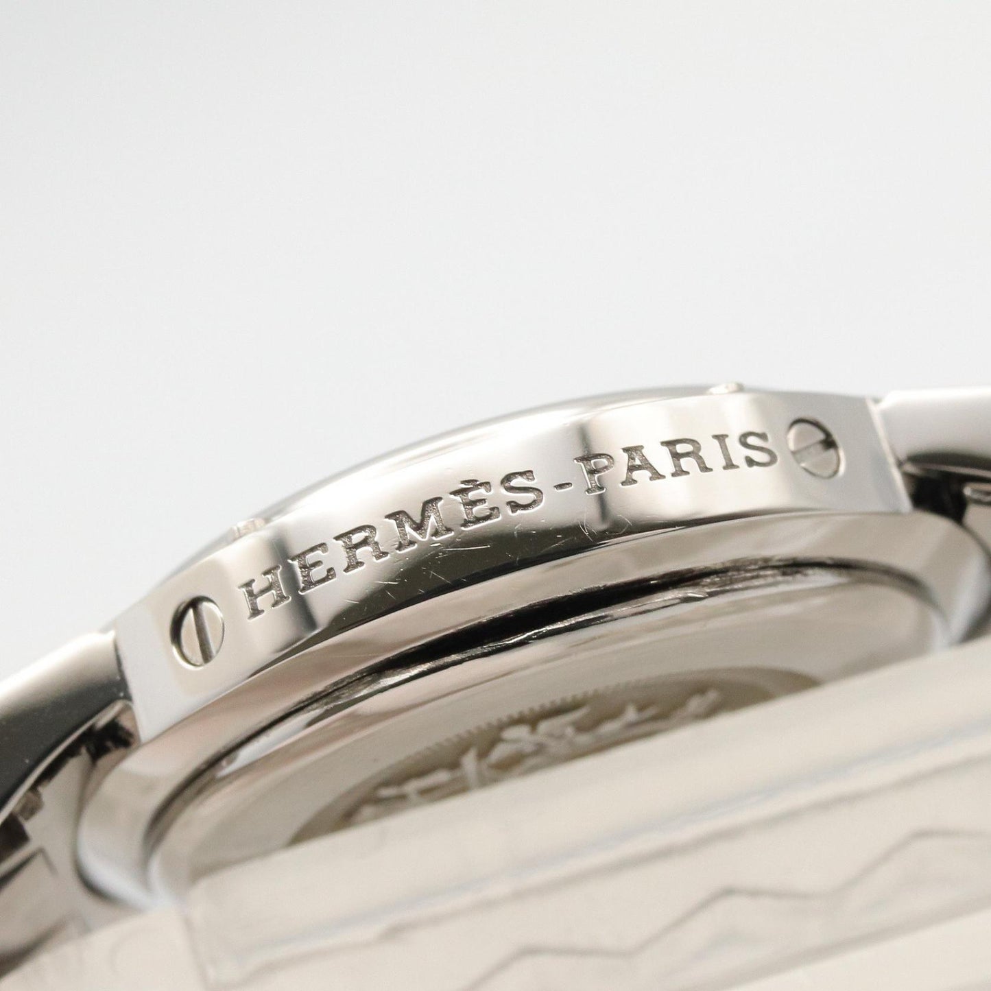 クリッパー レディース 腕時計 クオーツ SS ブラック エルメス