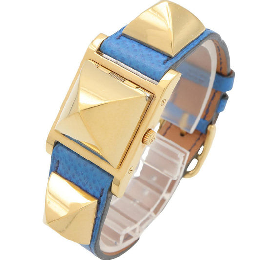 メドール レディース 腕時計 クオーツ GP レザー ホワイト エルメス