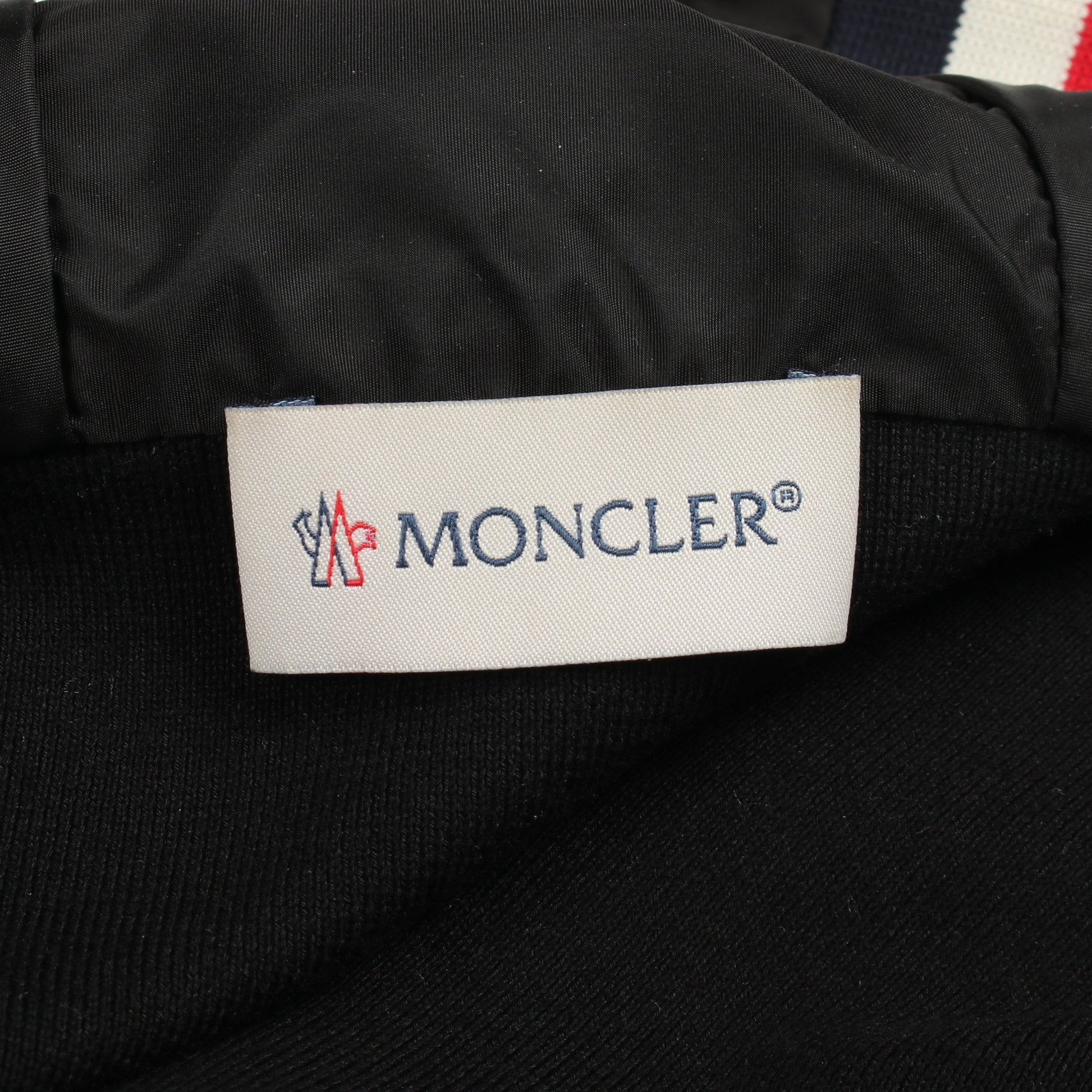 ニット切替 ジップアップパーカー ジャケット ナイロン コットン ブラック モンクレール アウター MONCLER